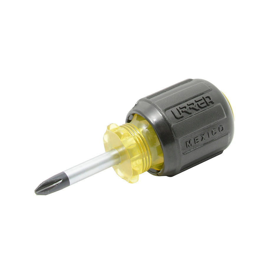Destornillador con mango cushion grip, tipo trompo punta Phillips barra redonda #2 x 1-3/8 Urrea 9471