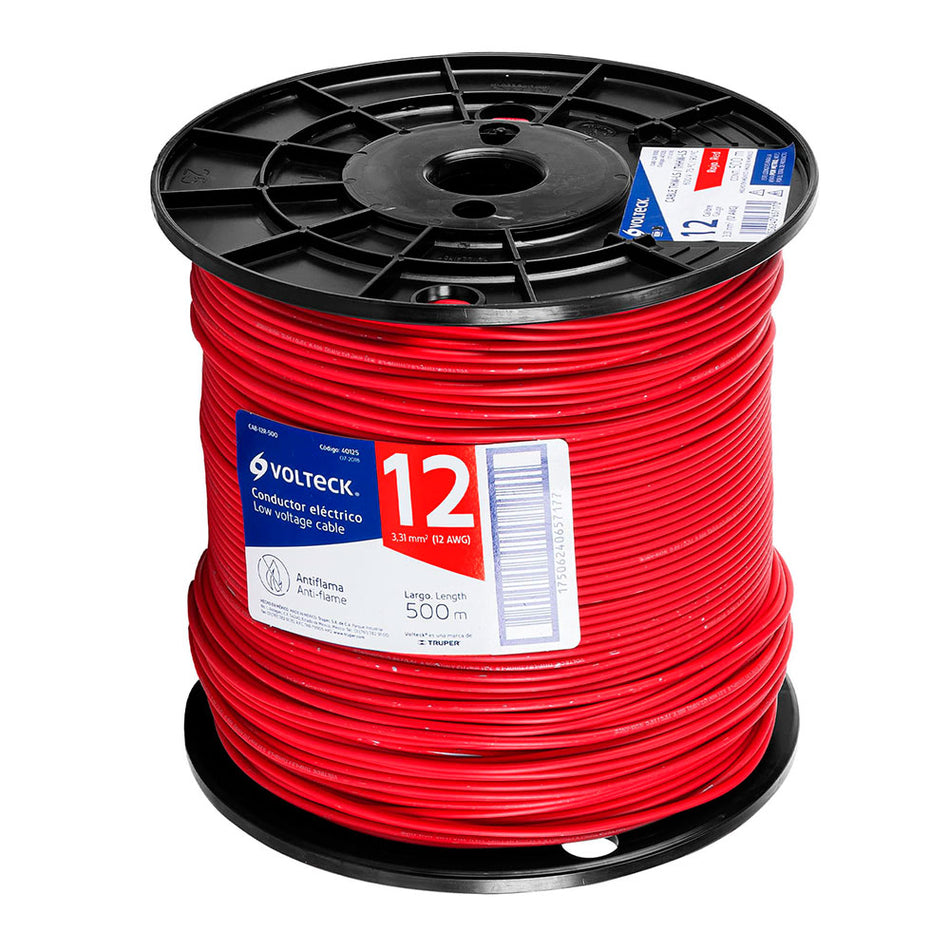 Metro de cable THHW-LS 12 AWG rojo en ca