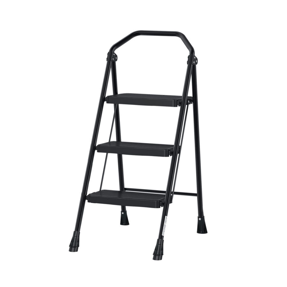 Escalera tubular, plegable, 3 peldaños,