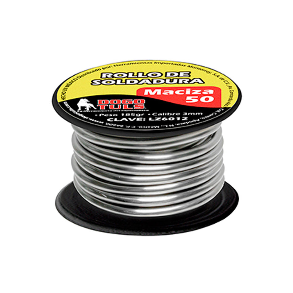 SOLDADURA MACIZA 50/50 ROLLO 3MM 185GR, DOGOTULS LZ6012