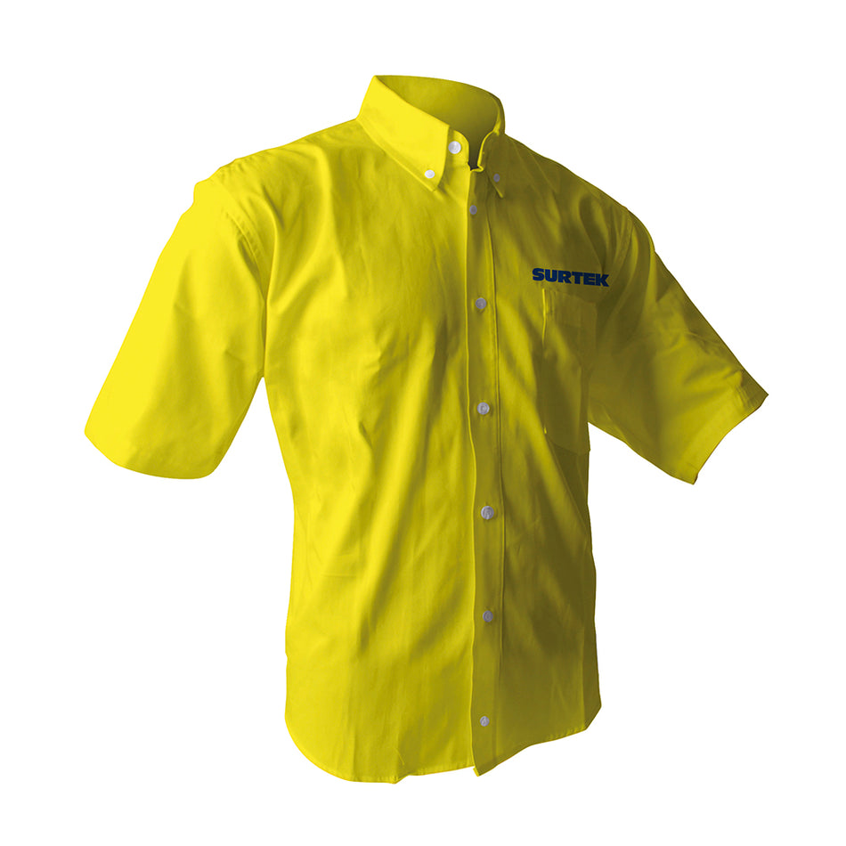 Camisa manga corta para caballero, color amarillo talla CH Surtek CAMC101C