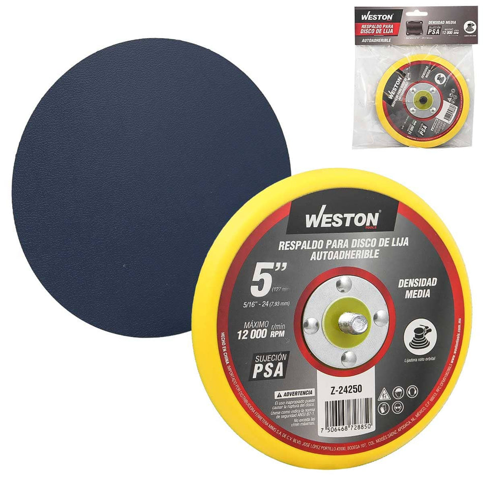 PAD ACCIÓN DUAL 5" PSA ENT. 5/16"-24, WE