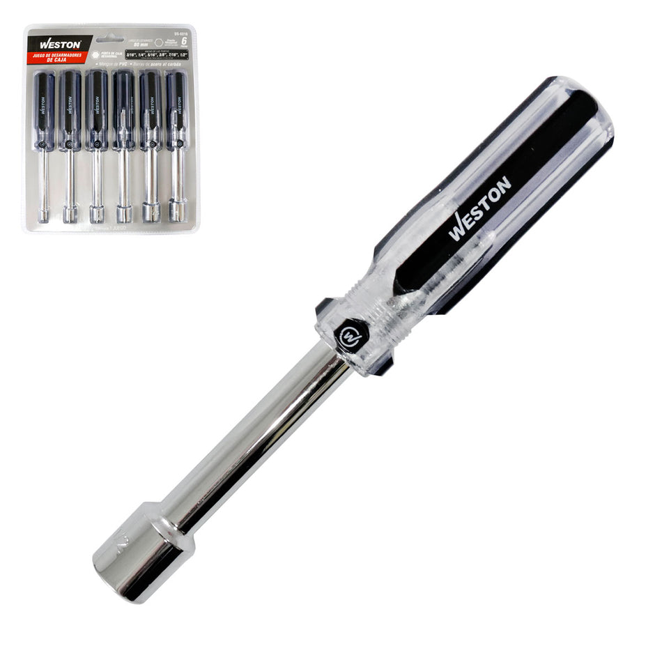 JUEGO DE 6 DESARMADORES DE CAJA MANGO PV