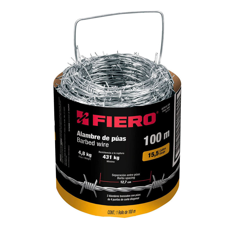 Rollo de alambre de púas de 100 m calibr TRUPER 44884