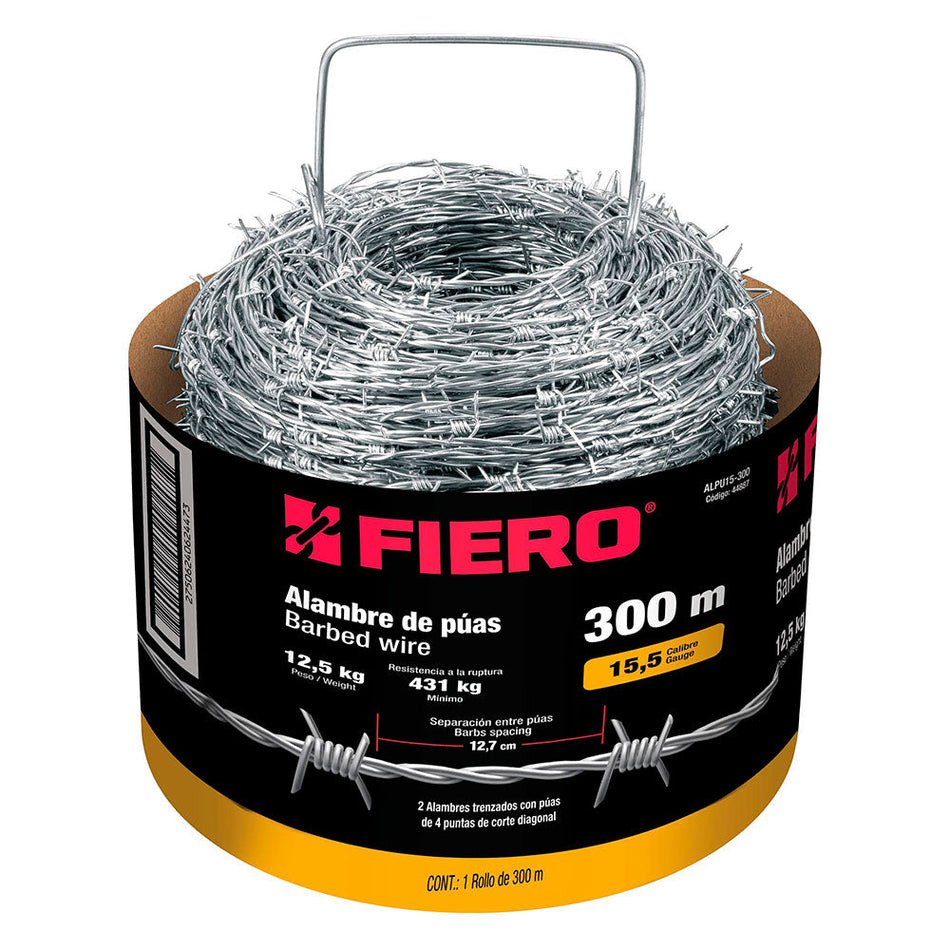 Rollo de alambre de púas de 300 m calibr TRUPER 44887