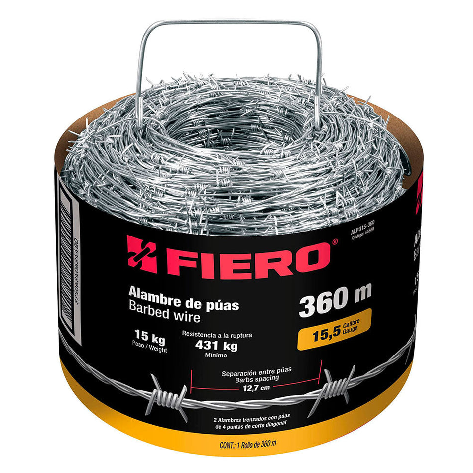 Rollo de alambre de púas de 360 m calibr TRUPER 44888
