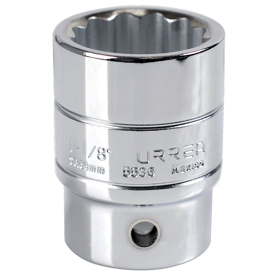 Dado cuadro de 3/4", 12 puntas, en pulgadas, 1-1/8" Urrea 5536