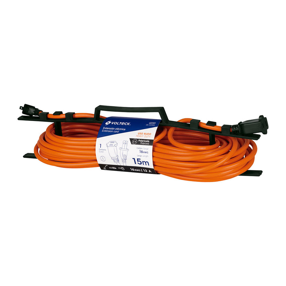 Extensión eléctrica uso rudo 15 m 2x16 A