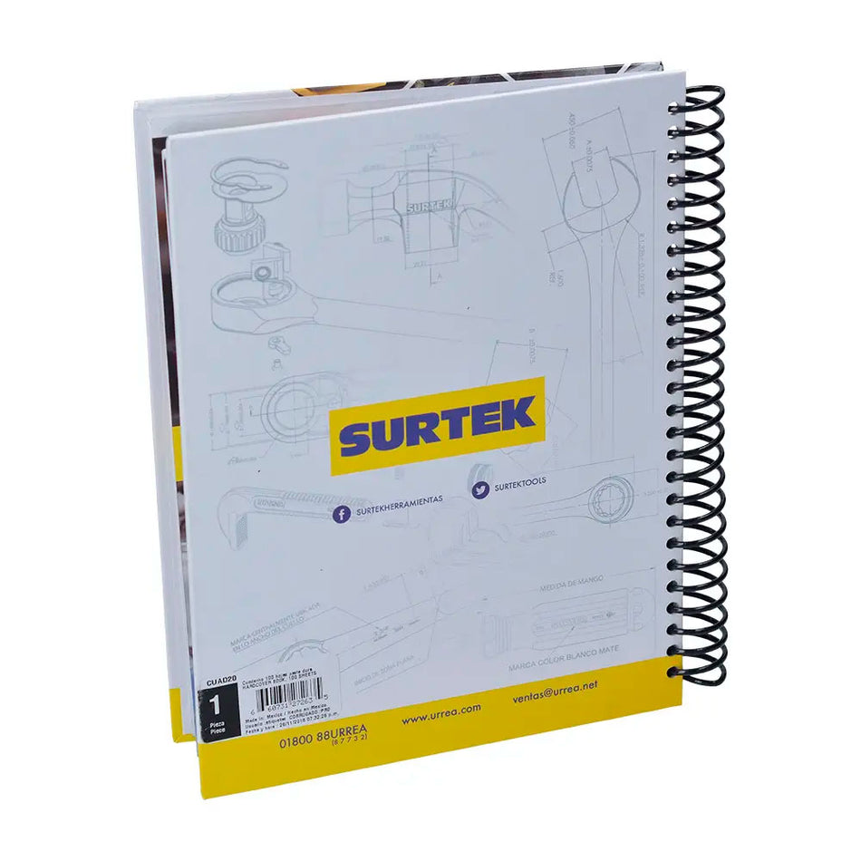 Cuaderno de raya con pasta dura de vinil, 100 hojas Surtek CUAD20