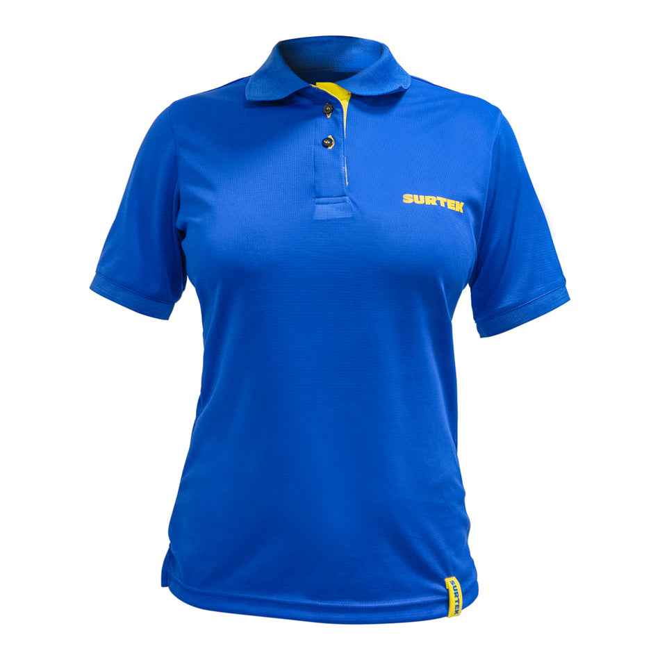 Playera tipo polo dry fit para dama color azul talla CH Surtek PDFS
