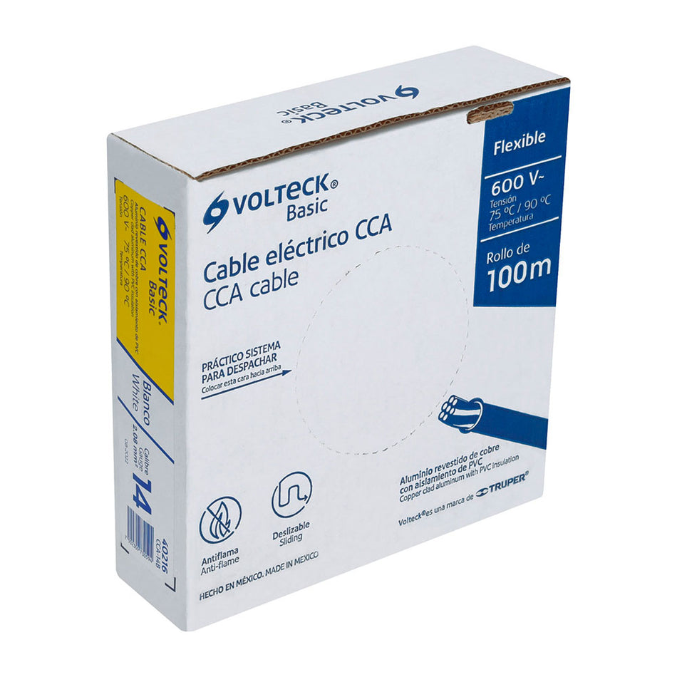 Rollo de 100 metros de cable THW CCA 14