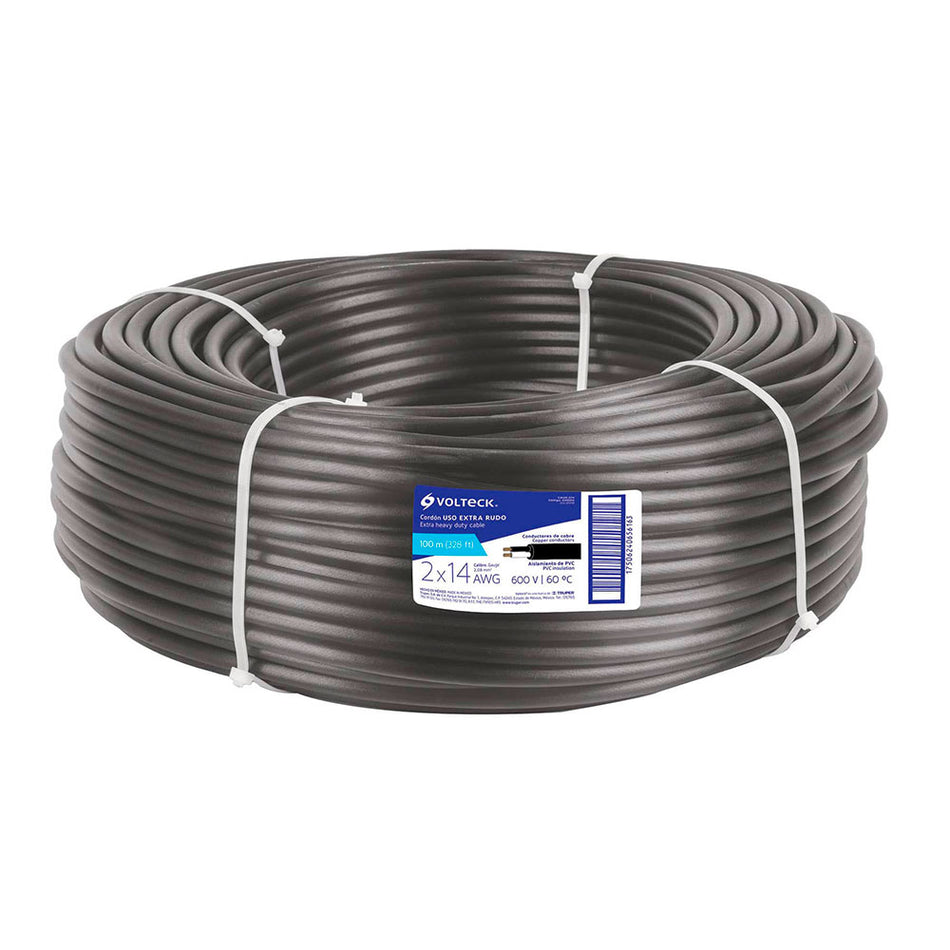 Metro de cable uso extra rudo 2 x 14 AWG