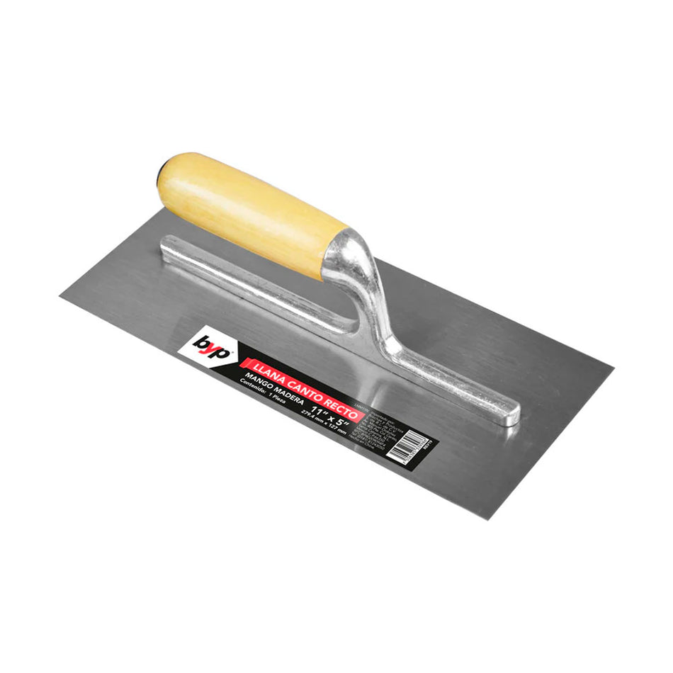LLANA MANGO MADERA 11" X 5" CANTO RECTO,