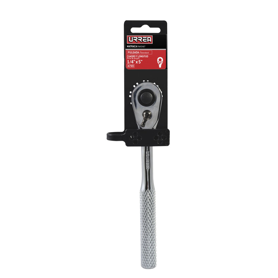 Matraca reversible cromada, quick release, para dado cuadro de 1/2" Urrea 5449I