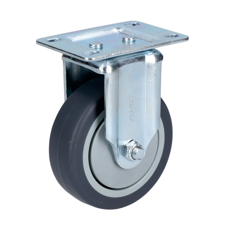 Rodaja de TPR gris fija 4" Surtek RT10F