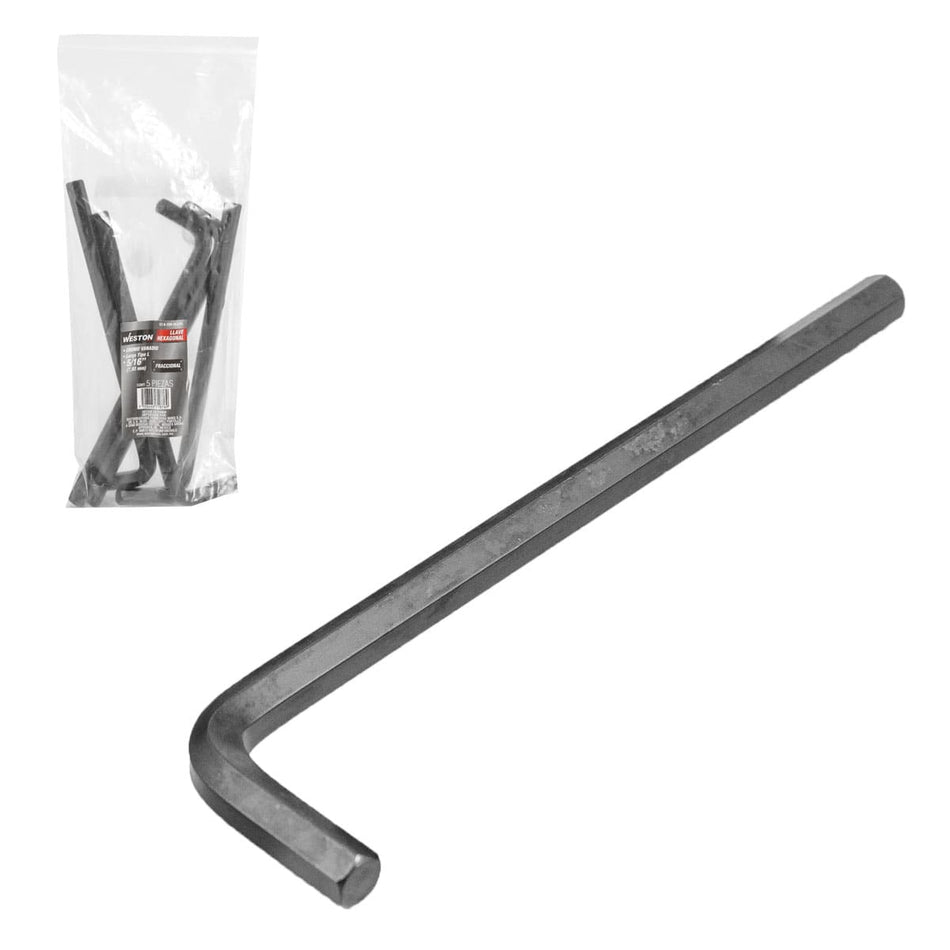 LLAVE HEX; L LARGA 5/16 (PRECIO X PZA -