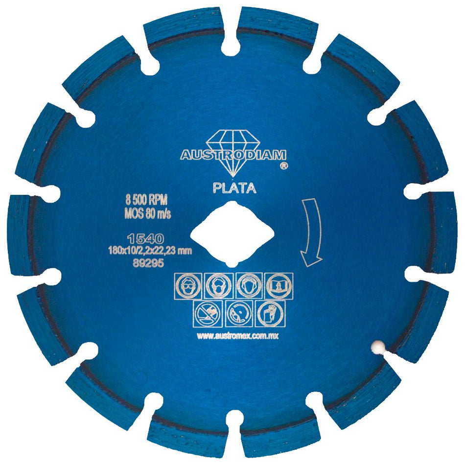 Disco de diamante de 180 x 2.5 x 22.23 m