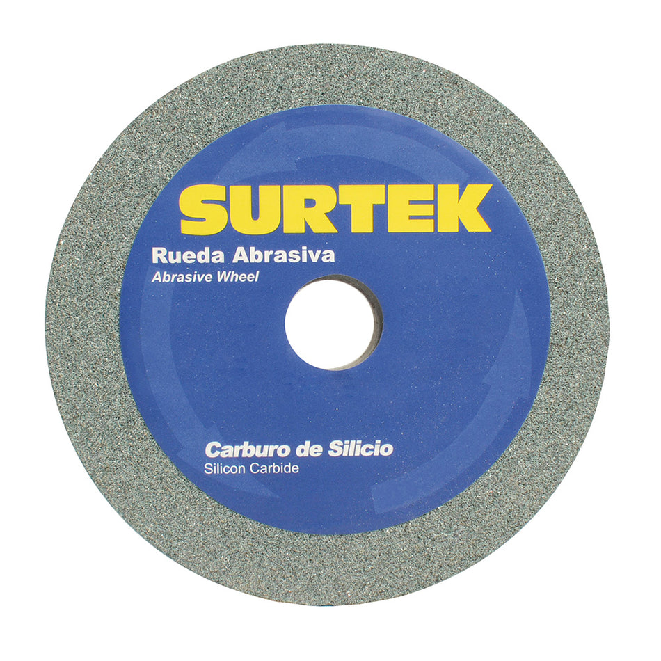 Rueda abrasiva de carburo de silicio verde grano 80, 6" x 1" Surtek 128033