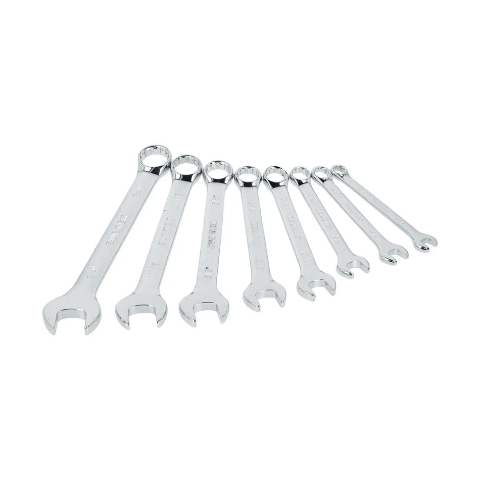 Juego de llaves combinadas pulido espejo métricas, 12 puntas, 8 piezas en rack Surtek 1052MR