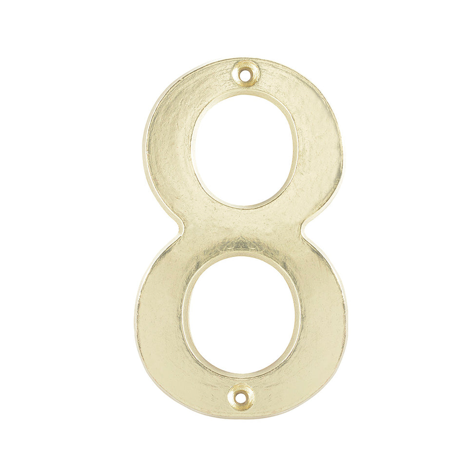 Número 8 slim 4" latón brillante Lock L6808LB