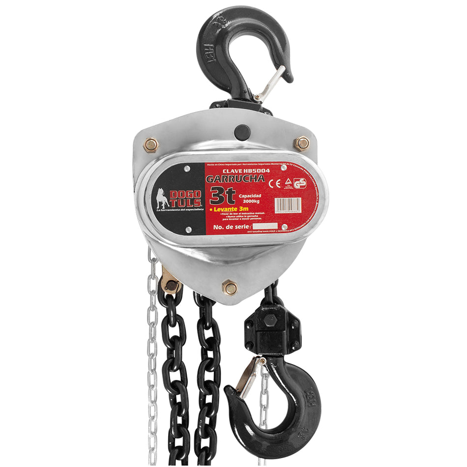 GARRUCHA CROMADA 3 TON X 3 M 4:1 DOGOTULS HB5004