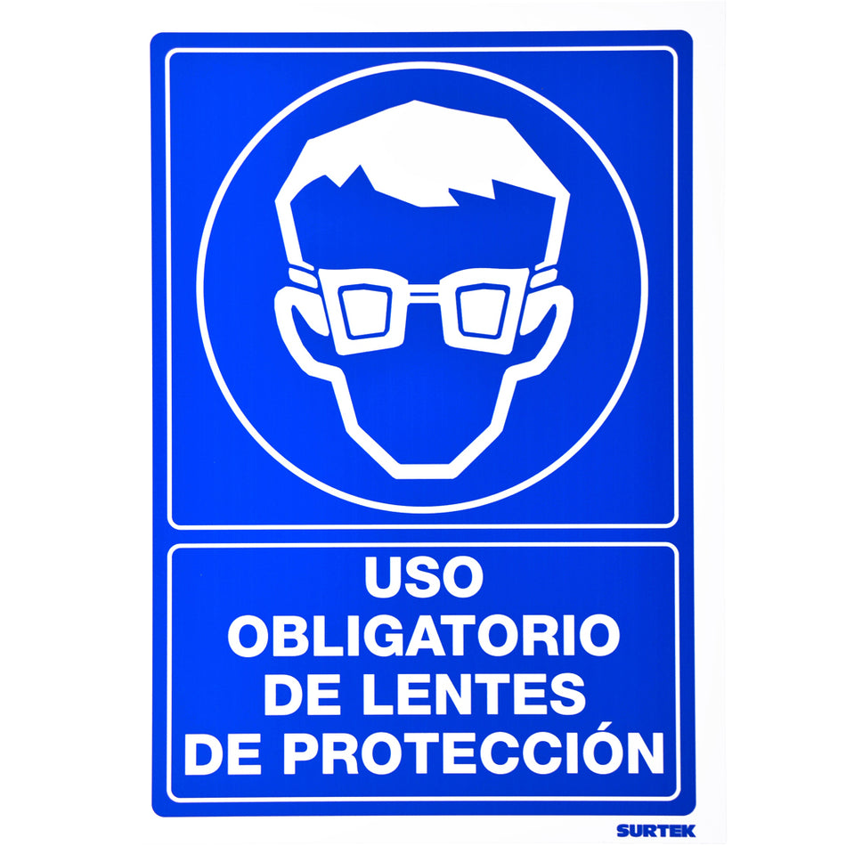 Señal "Uso obligatorio de lentes de protección" Surtek SES20