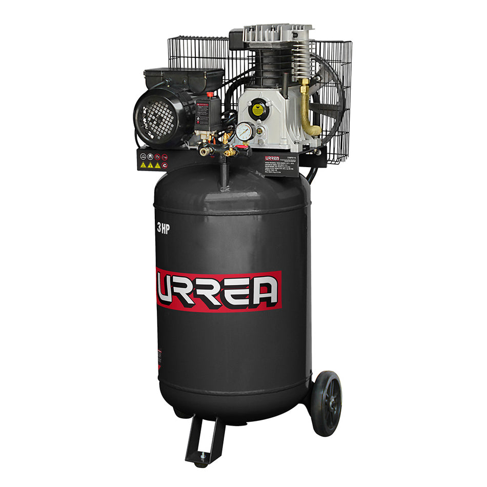 Compresor de aire eléctrico lubricado verticaL, 115L, 3HP, 127V Urrea COMP8115