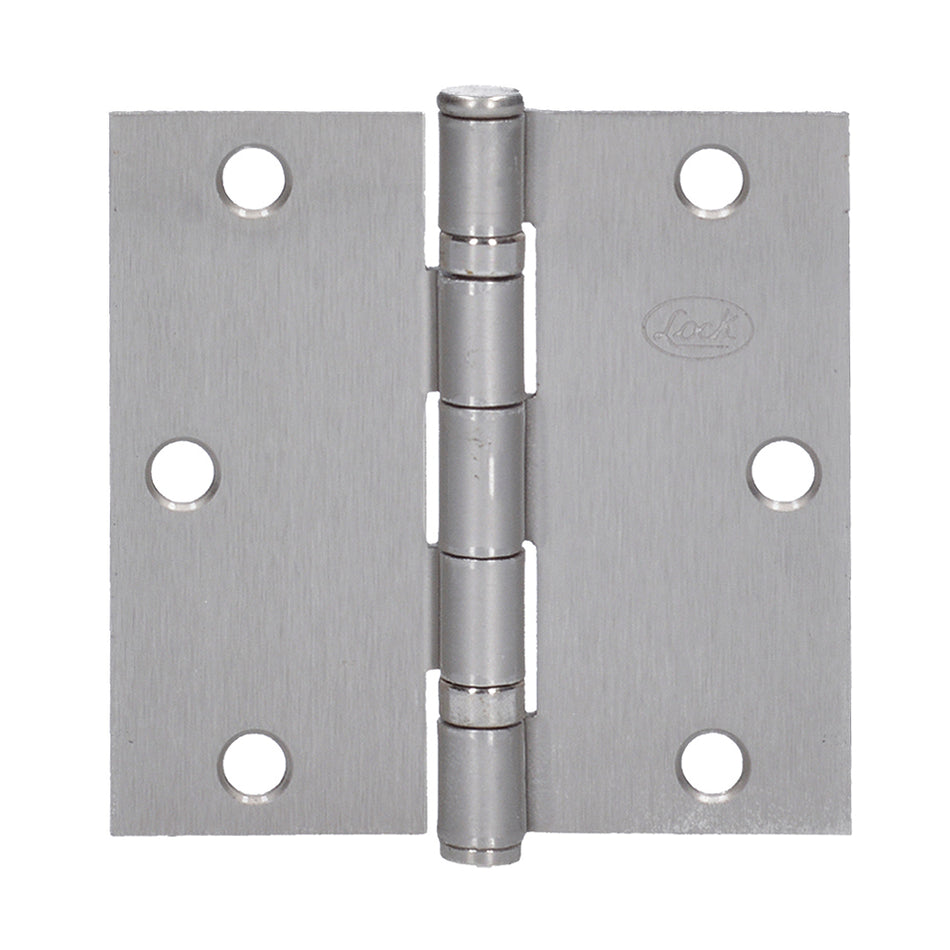 Bisagra cuadrada arquitectónica con balero de acero níquel satinado 3.5" x 3.5" Lock 32BL