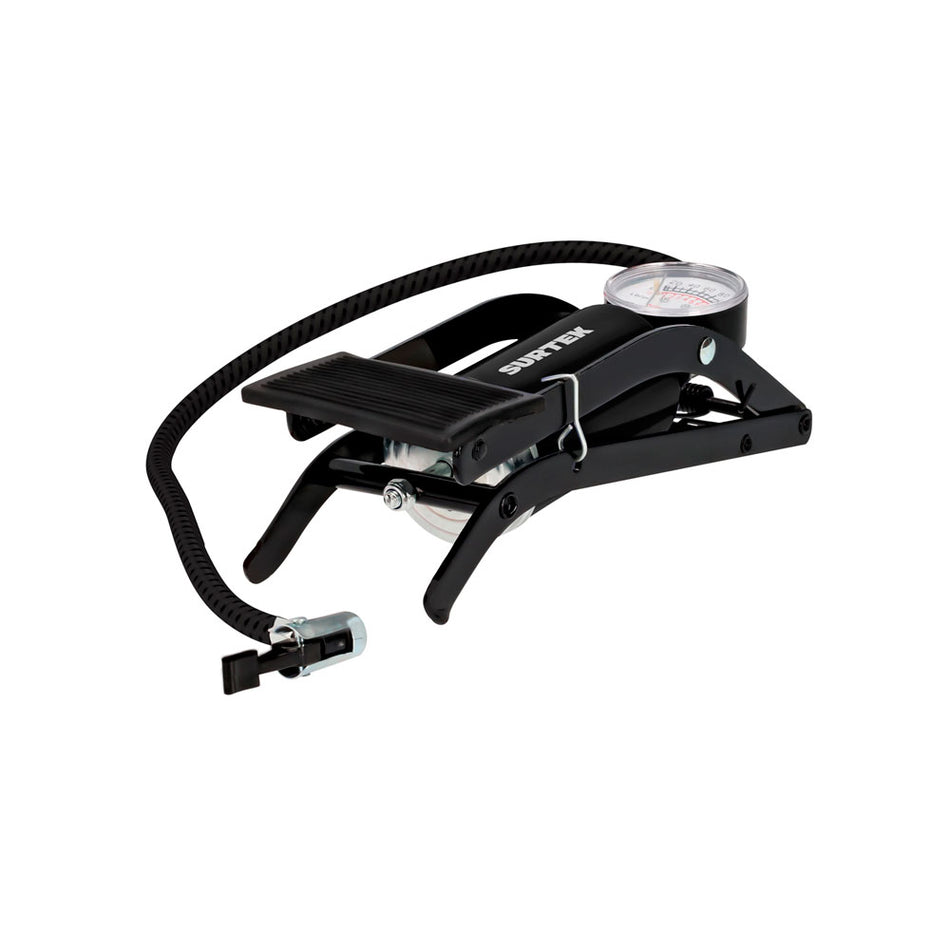 Bomba de aire de pedal con un cilindro con manómetro 9" Surtek BAIP1