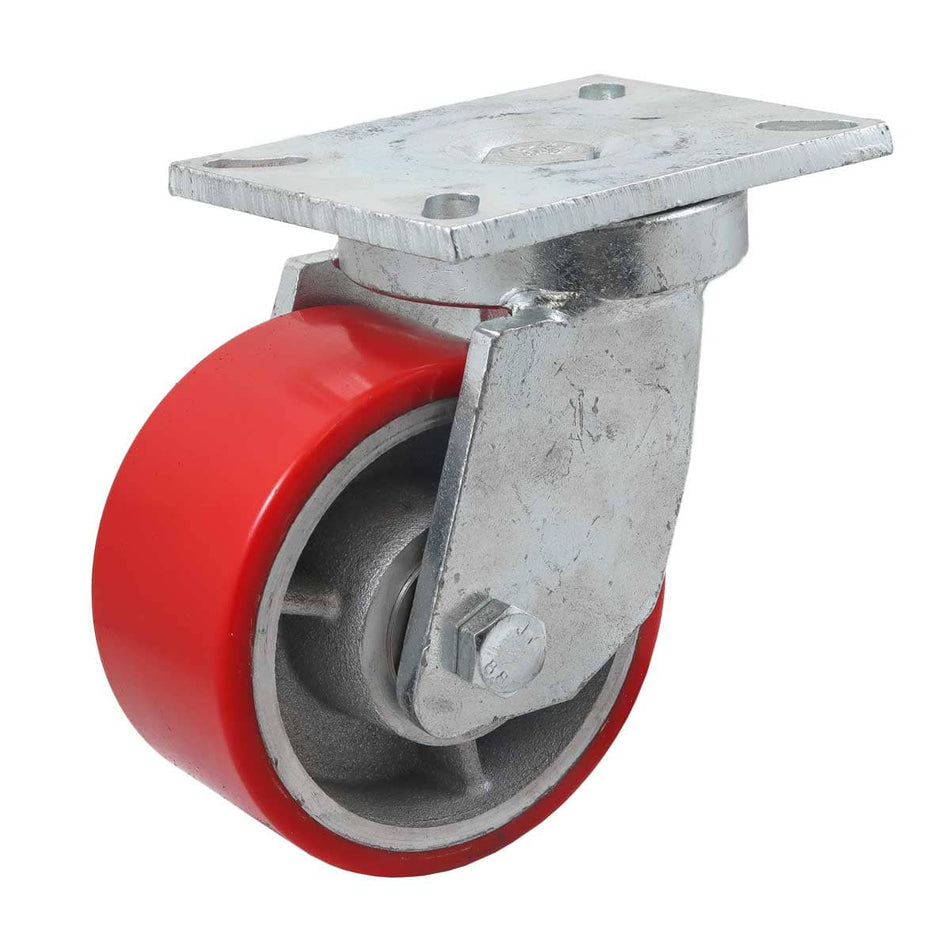 RODAJA FIERRO VACIADO C/PU ROJA GIR. 6"