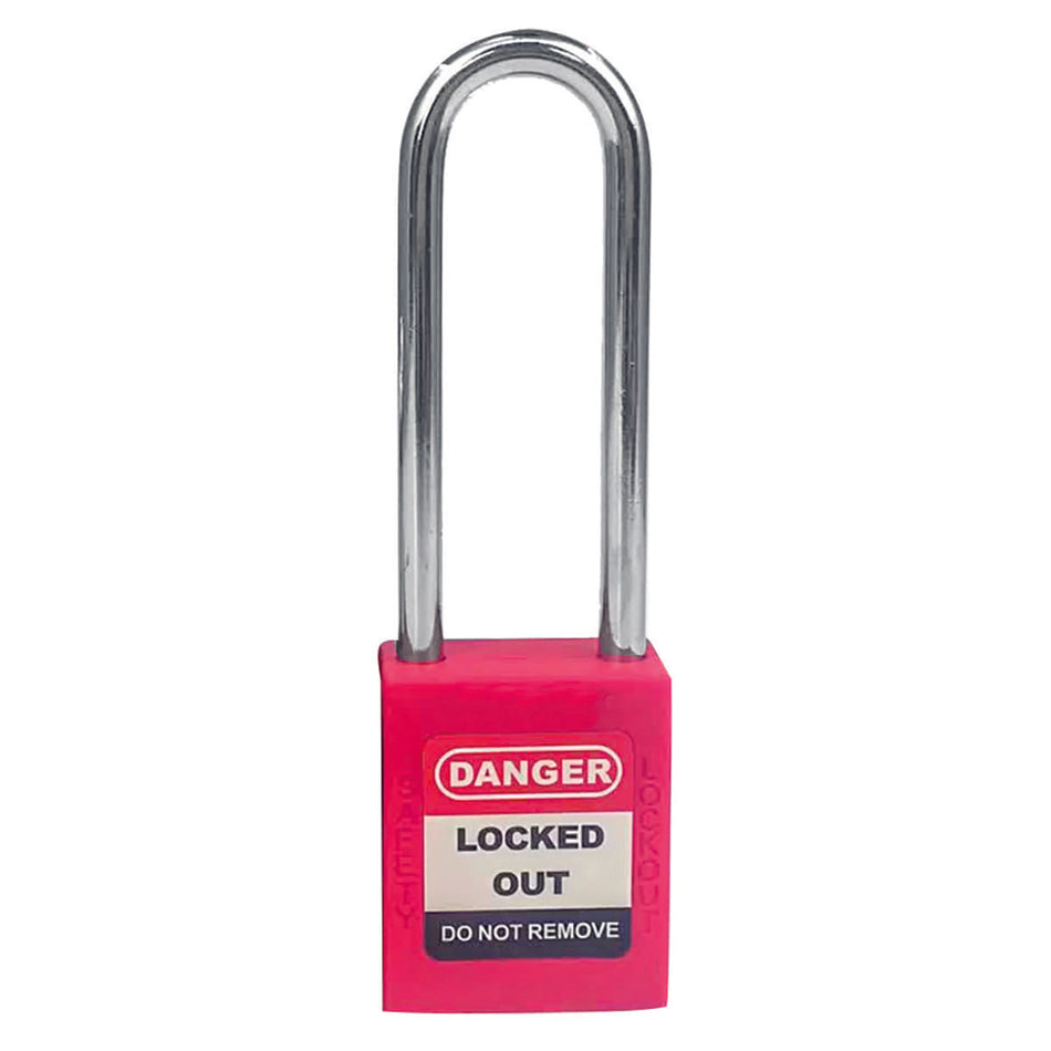 CANDADO DE BLOQUEO ROJO 76MM (CAJA C/10