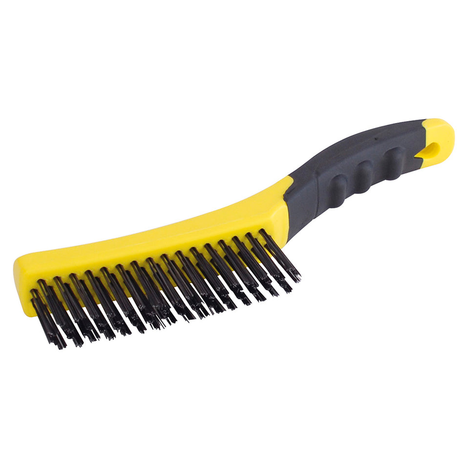 Cepillo de alambre de acero al alto carbón con 4x16 filas de pinceles con mango bimaterial Surtek 123278
