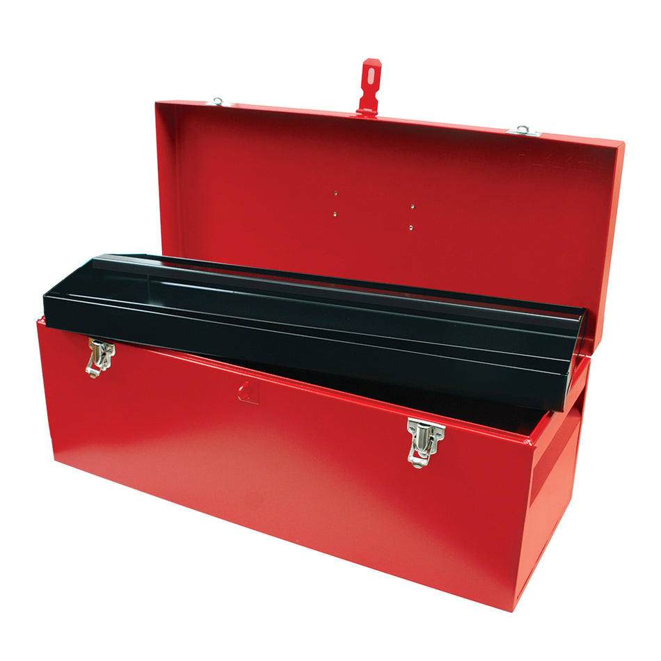 Caja portaherramientas métalica con asa plástica color rojo 24" x 9" x 9" Urrea D7