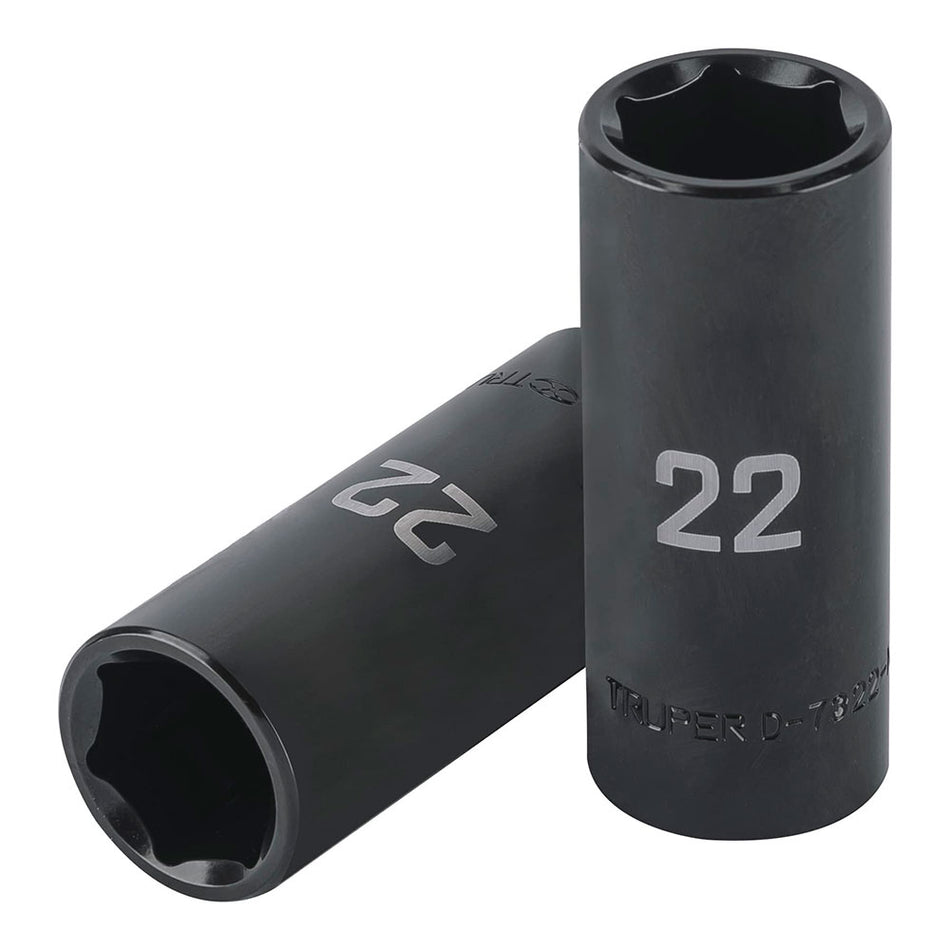 Dado largo impacto de 22 mm, 6 puntas, c