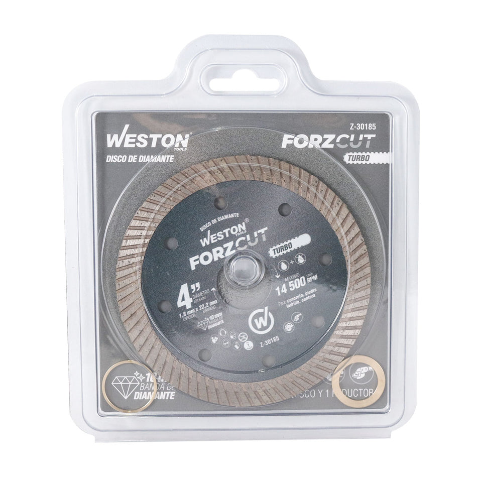 DISCO DE DIAMANTE RIN TURBO 4" FORZCUT,