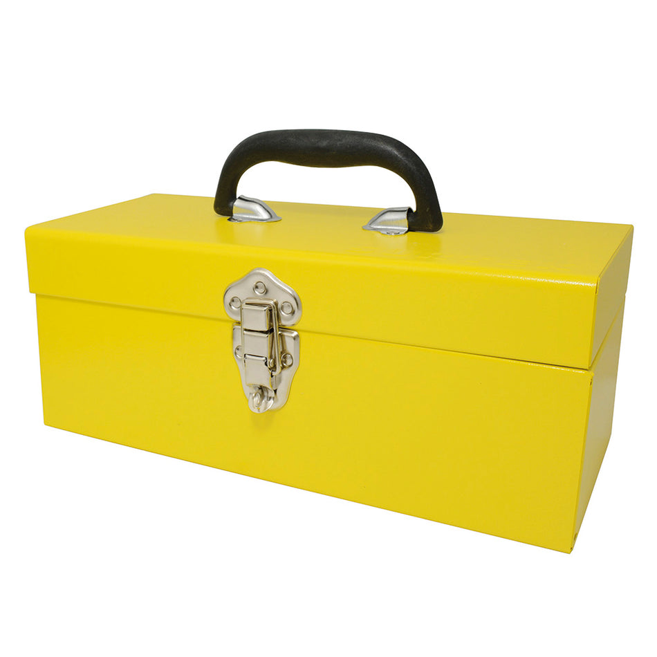 Caja portaherramientas metálica color amarillo 14" x 6" x 6" Surtek TB08