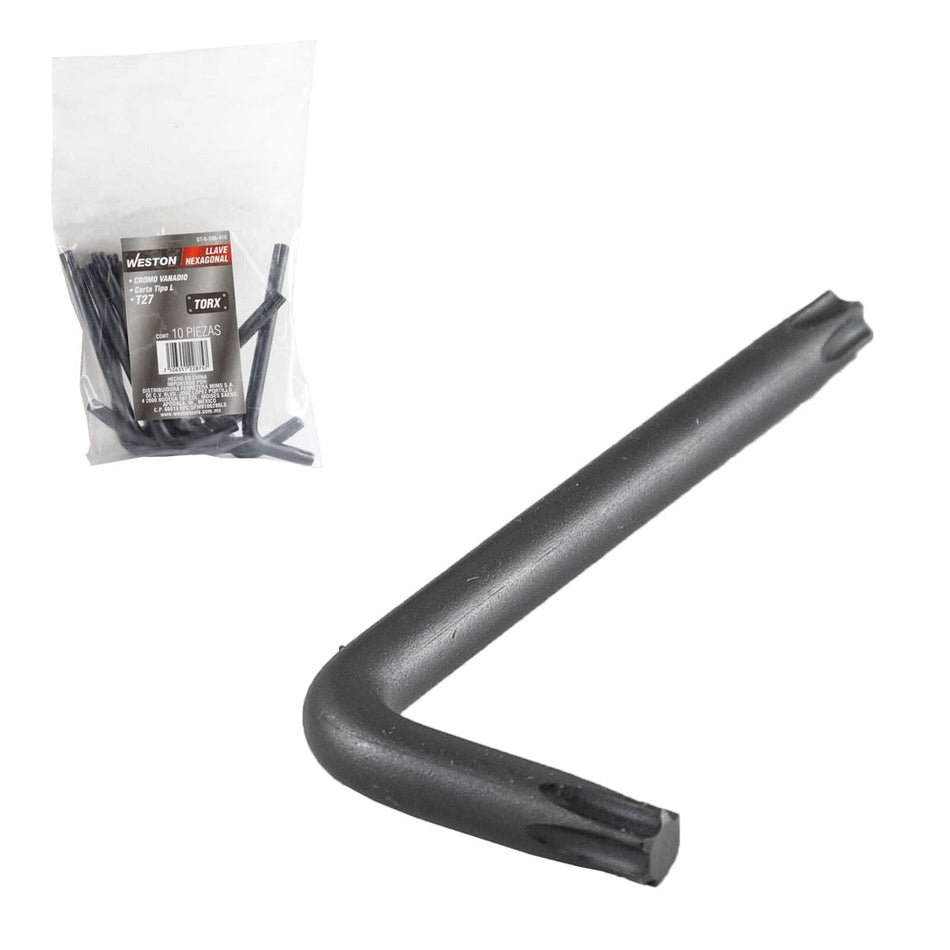 LLAVE HEX; L PUNTAS TORX CORTA CrV  T27