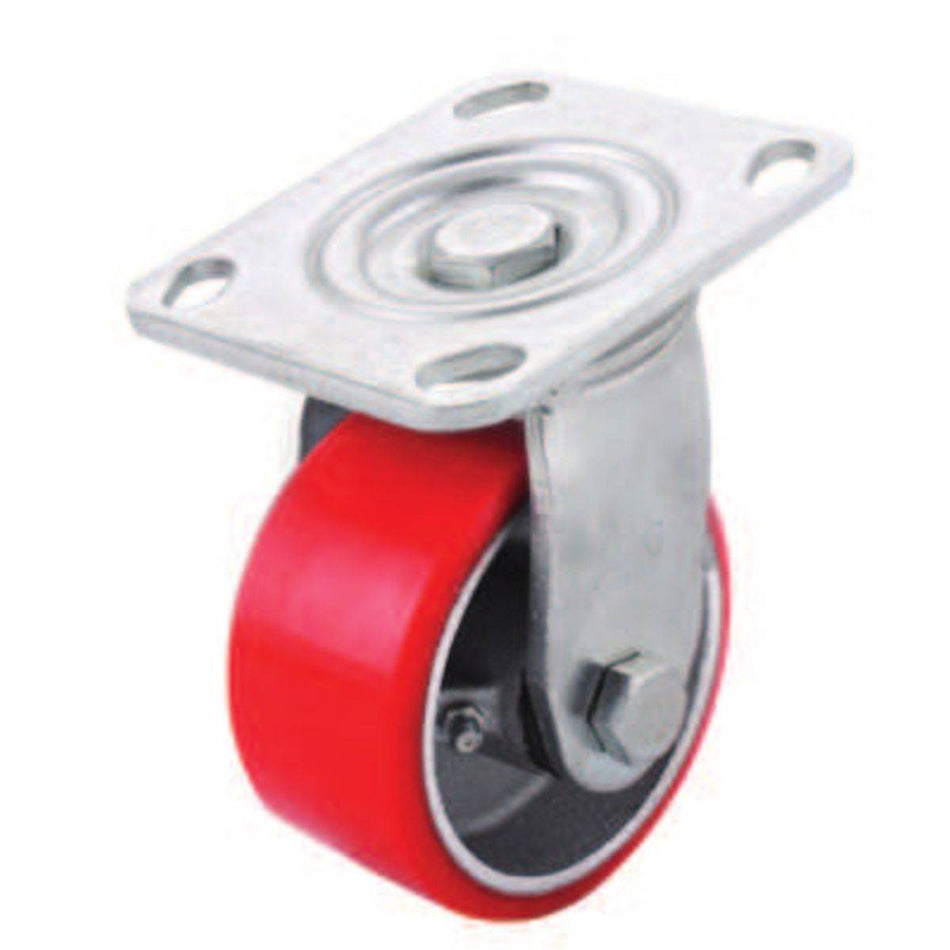 RODAJA FIERRO VACIADO C/PU GIRA. ROJA 6X