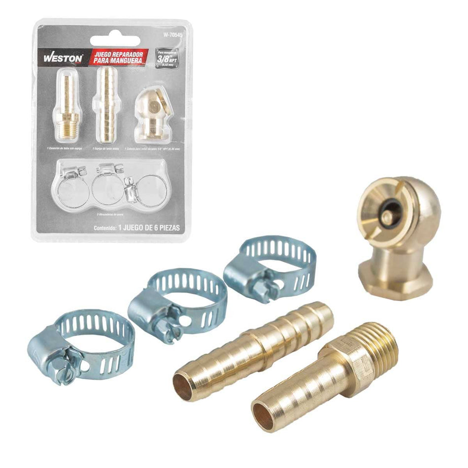 JUEGO REPARADOR PARA MANGUERA DE 3/8; 6