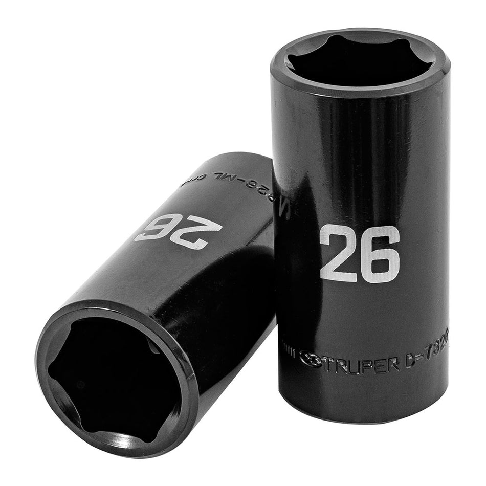 Dado largo impacto de 26 mm, 6 puntas, c