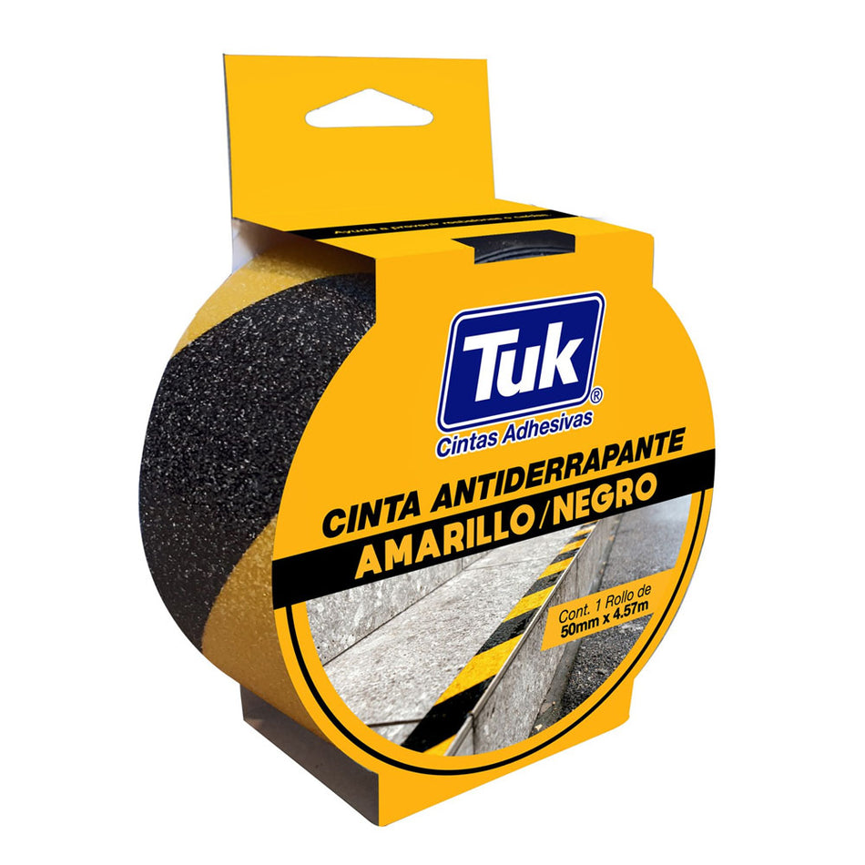 CINTA ANTIDERRAPANTE AMARILLO/NEGRO 50mm TUK 457091
