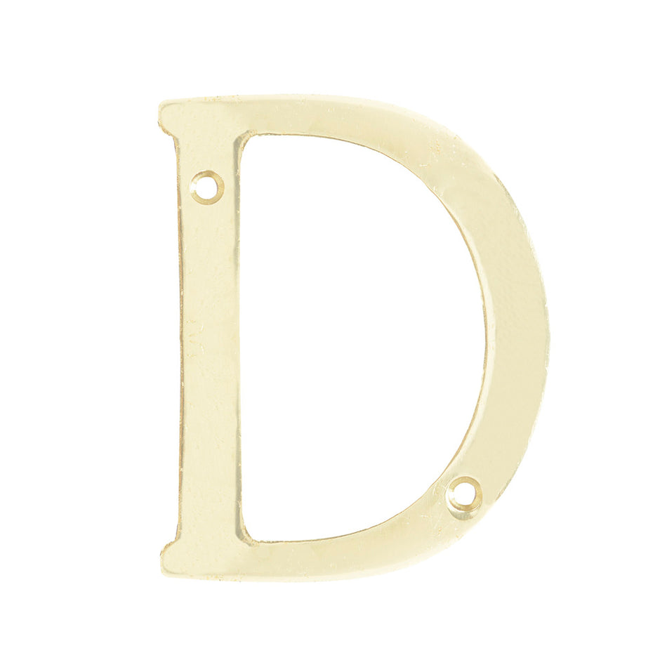 Letra D slim 4" latón brillante Lock L701DLB