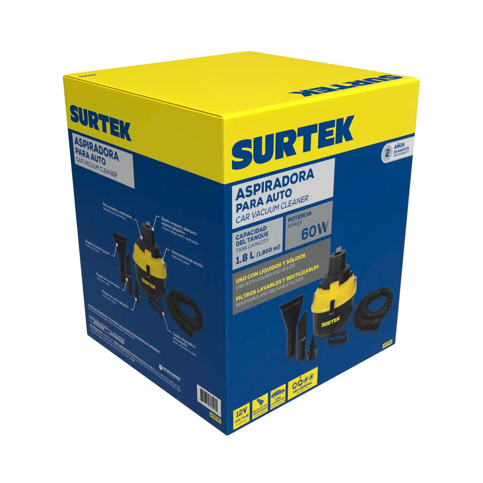 Aspiradora portátil para automóvil 1800 ml, 12 V Surtek ASP41