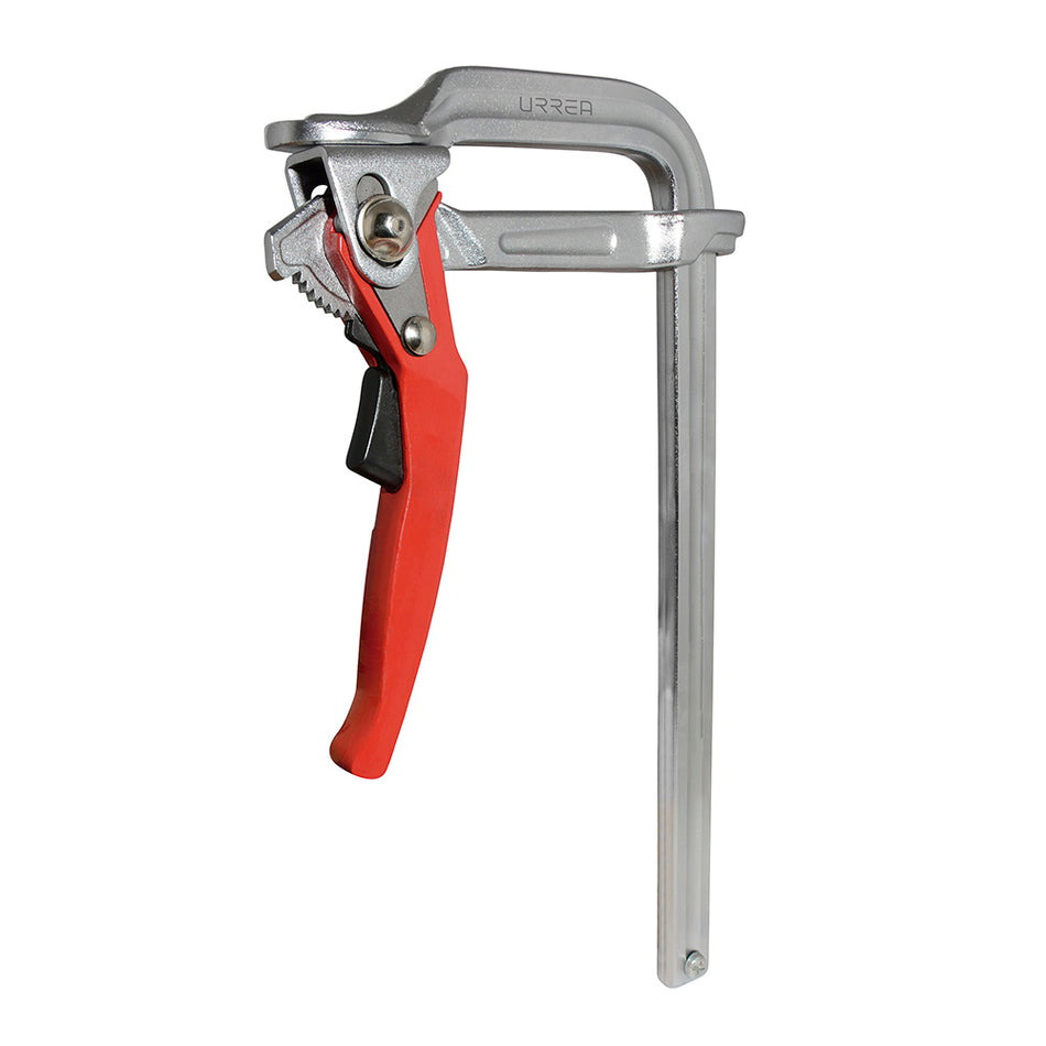 Prensa tipo "F" de 11-1/2" acero al carbón con sistema de matraca Urrea 4FM12