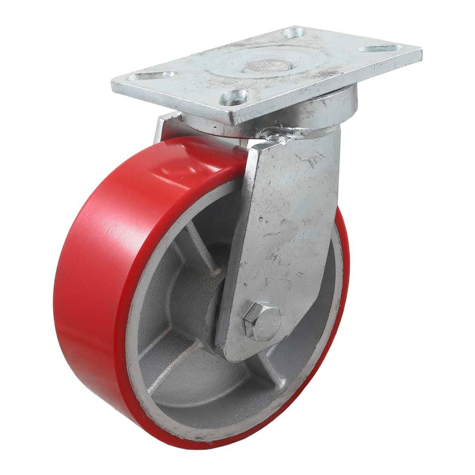 RODAJA FIERRO VACIADO C/PU ROJA GIR. 8"