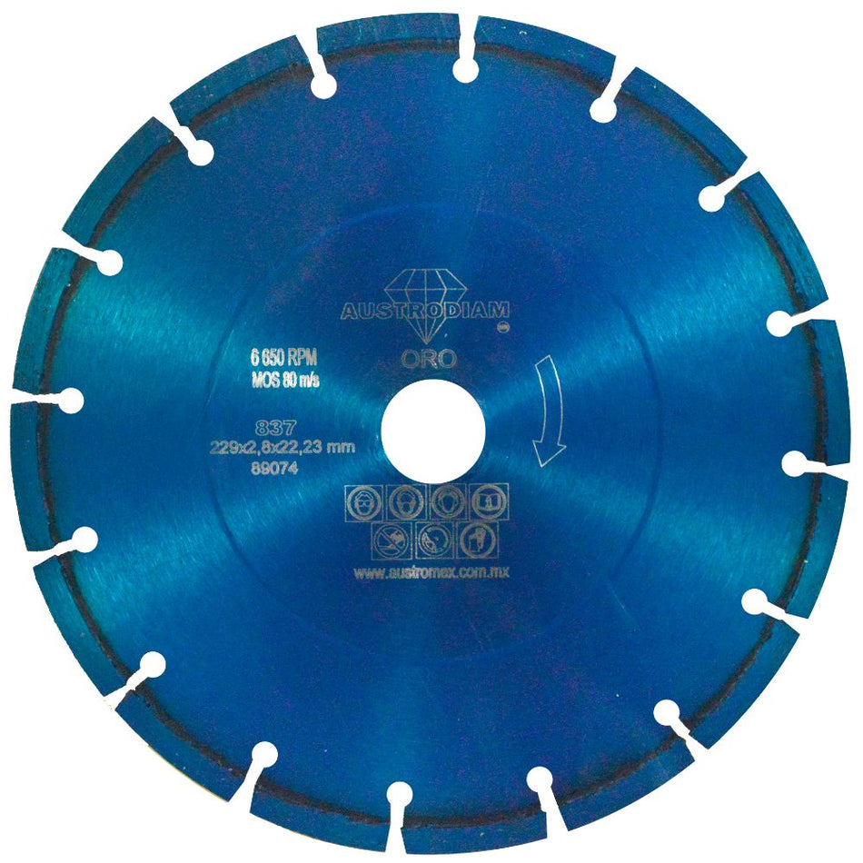 Disco de diamante de 230 x 2.8 x 22.23 m