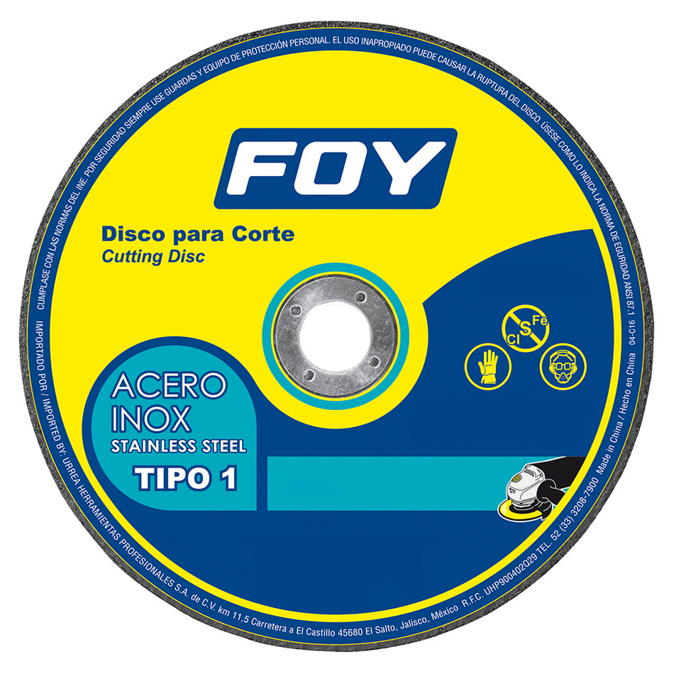 Disco abrasivo tipo 1 para metal  7" x 2 mm Foy 143523
