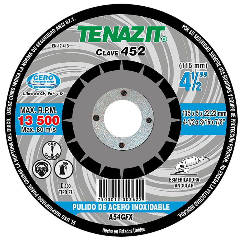 Disco abrasivo de 115 x 5 x 22.23 mm par