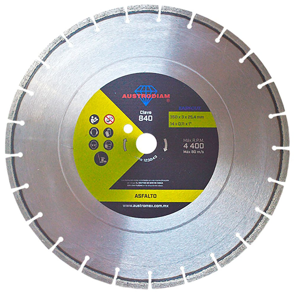 Disco de diamante de 350 x 3.0 x 25.4 mm