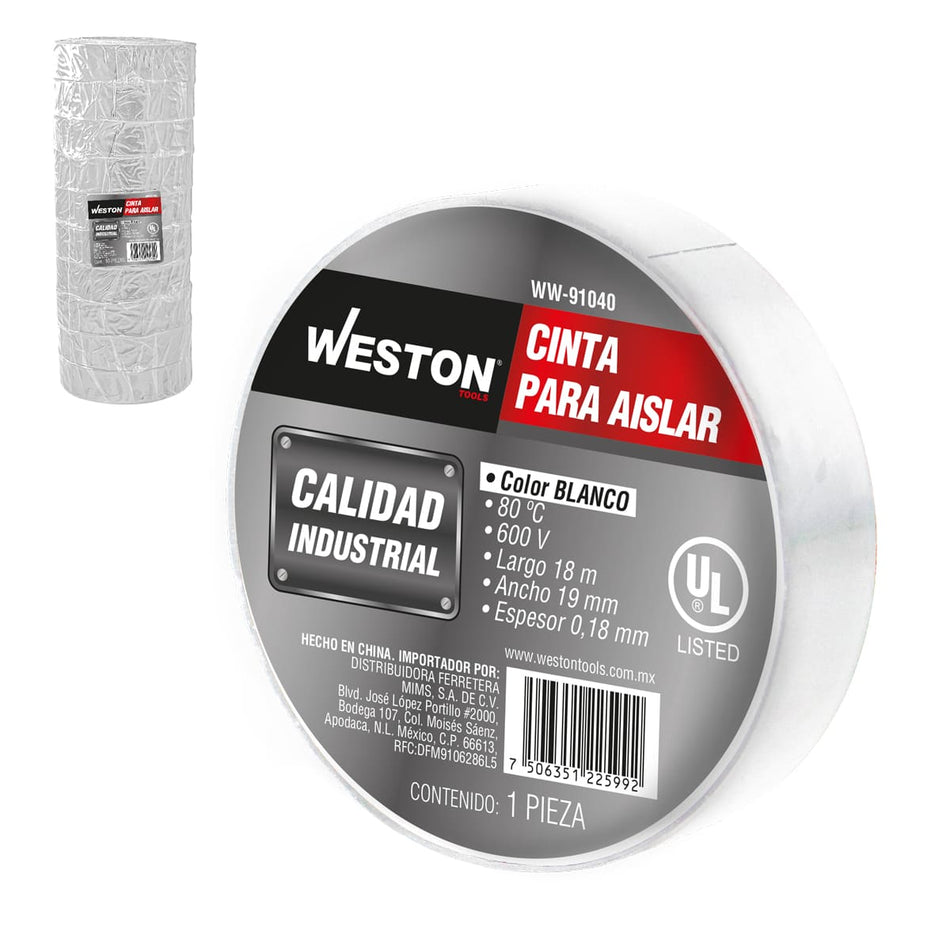 CINTA PARA AISLAR 18 m X 19 mm COLOR BLA